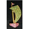 Image 1 : Swoboda emerald & ruby sailboat pin #2036377