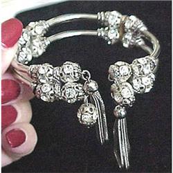 Rhinestone rondelle wrap bracelet & earrings #2036387