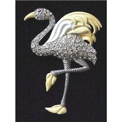 Figural flamingo rhinestone dress clip #2036389