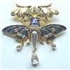Image 1 : Czech enamel and rhinestone moth pin #2036393