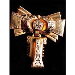 Victorian Enamel hinged moveable Brooch PRETTY!#2036438