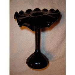 Large Black  Glass Tulip Style Vase #2036647