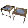 Image 1 : Pair of Petite Brass and Glass Side Tables #2046911