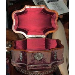 Antique Jewelry box velvet and silver #2047774