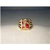 Image 1 : Handsome Estate 18K Gold Ruby Snake Mens Ring #2058063
