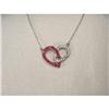Image 1 : 14K WG Gold Diamond Ruby Heart Necklace #2058132