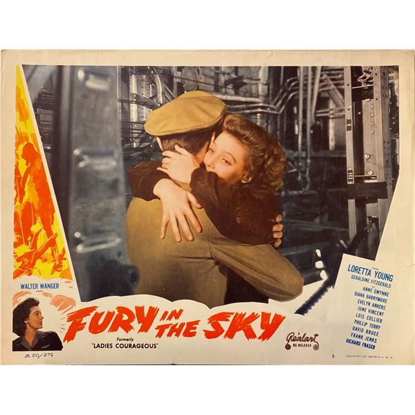 Fury in the Sky 1950R Original Vintage Lobby Card on Heavy Card Stock. 11x14 inches