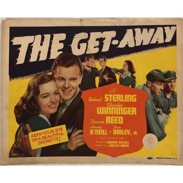 The Get-Away original 1941 vintage lobby card