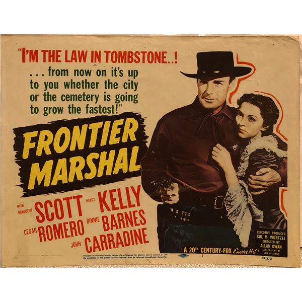 Frontier Marshal 1948R Original Vintage Lobby Card