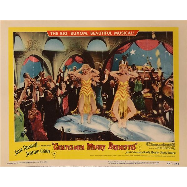 Gentlemen Marry Brunettes original 1955 vintage lobby card