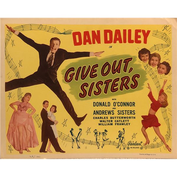 Give Out, Sisters original 1949R vintage lobby card