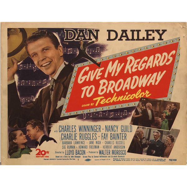 Give My Regards to Broadway original 1948 vintage lobby card