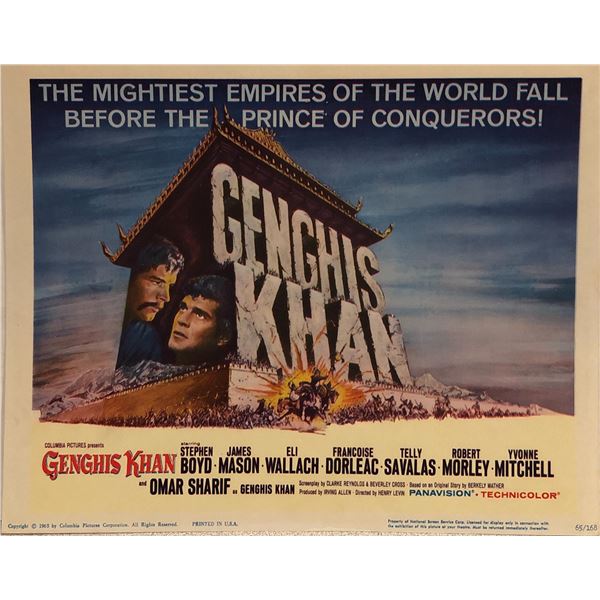 Genghis Khan original 1965 vintage lobby card