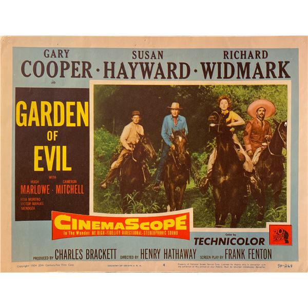 Garden of Evil Original Vintage Lobby Card