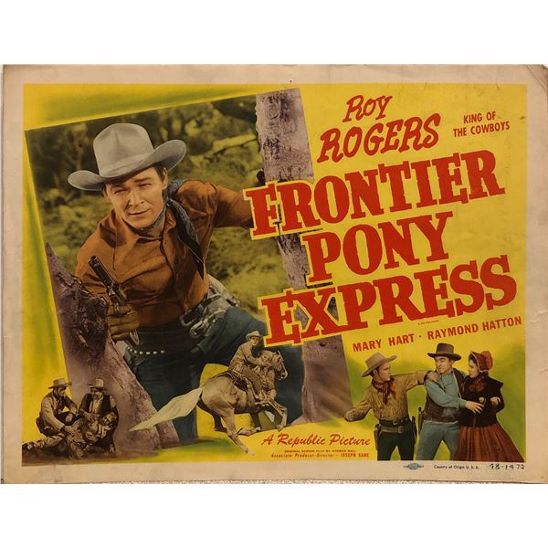 Frontier Pony Express 1948R Original Vintage Lobby Card