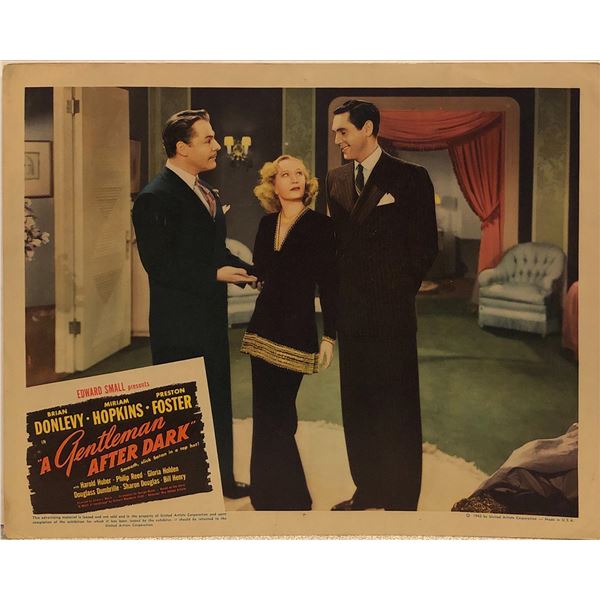 A Gentleman After Dark original 1942 vintage lobby card