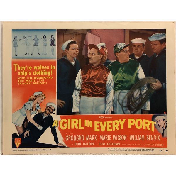A Girl in Every Port original 1952 vintage lobby card