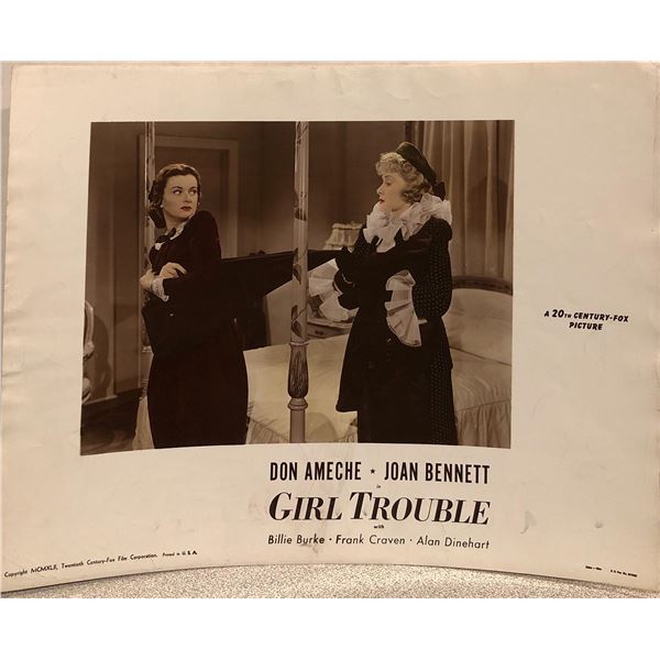 Girl Trouble original 1942 vintage lobby card