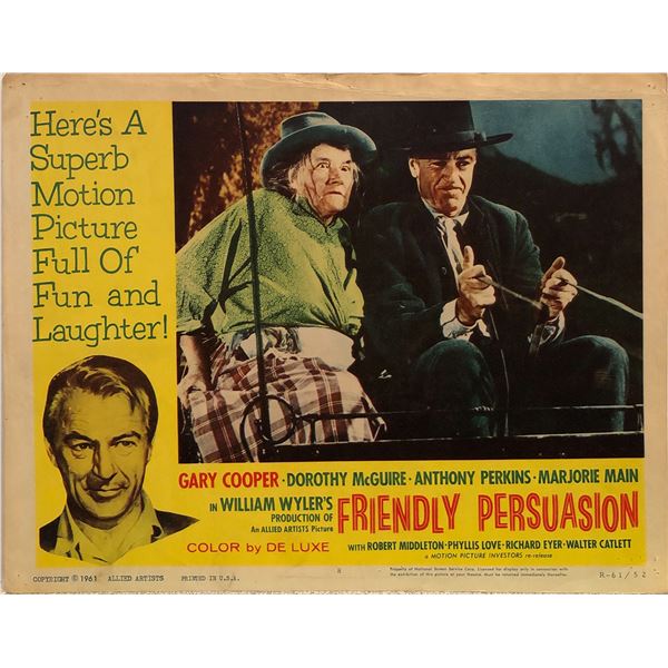 Friendly Persuasion 1961R Original Vintage Lobby Card