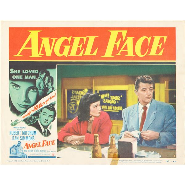 Angel Face 1953 original vintage lobby card