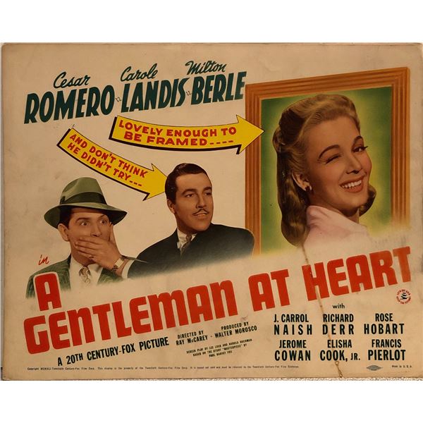 A Gentleman at Heart original 1941 vintage lobby card