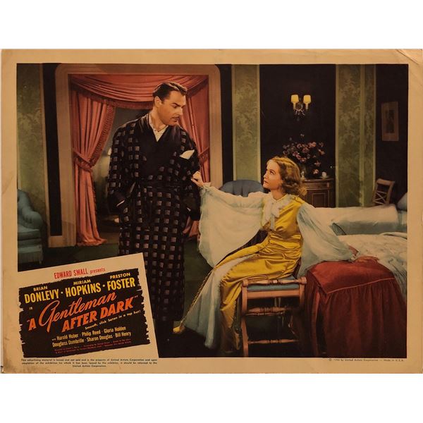 A Gentleman After Dark original 1942 vintage lobby card