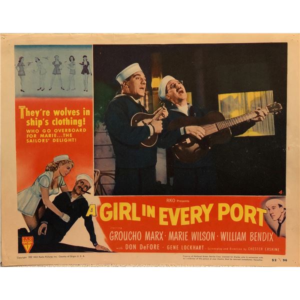 A Girl in Every Port original 1952 vintage lobby card