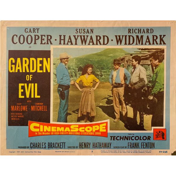 Garden of Evil Original Vintage Lobby Card