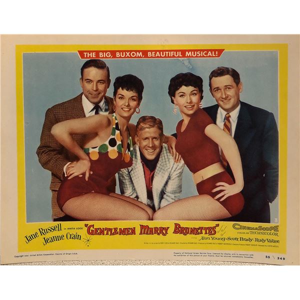 Gentlemen Marry Brunettes original 1955 vintage lobby card