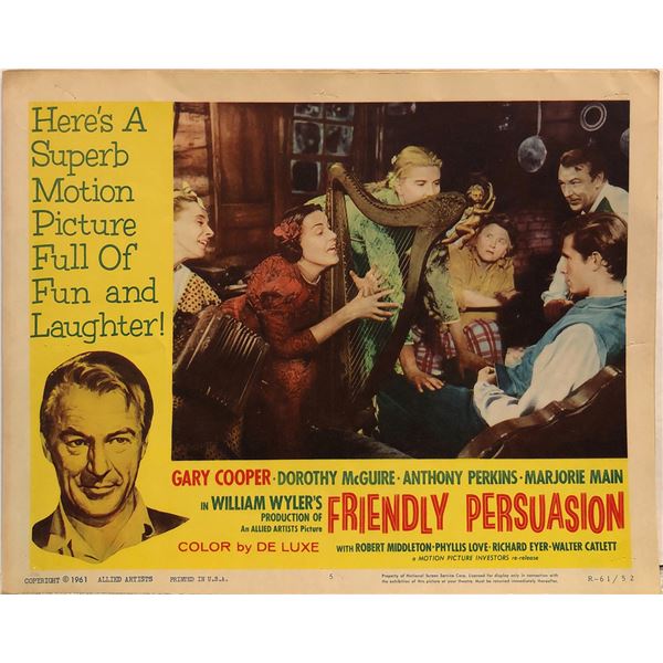 Friendly Persuasion 1961R Original Vintage Lobby Card