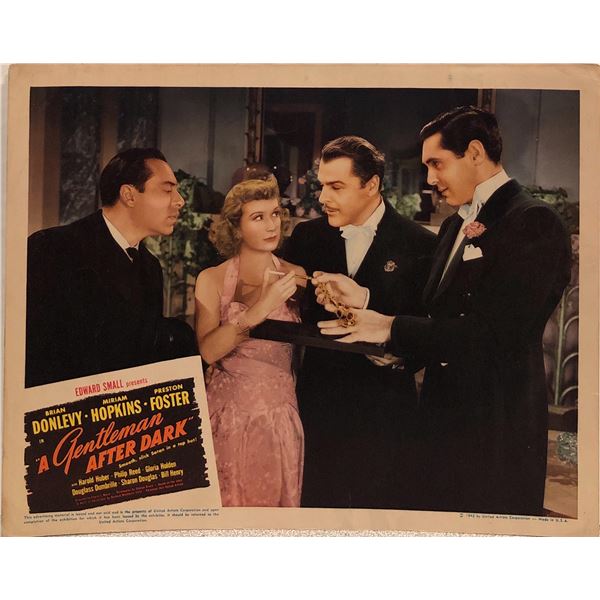 A Gentleman After Dark original 1942 vintage lobby card