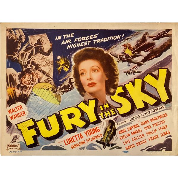 Fury in the Sky 1950R Original Vintage Lobby Card