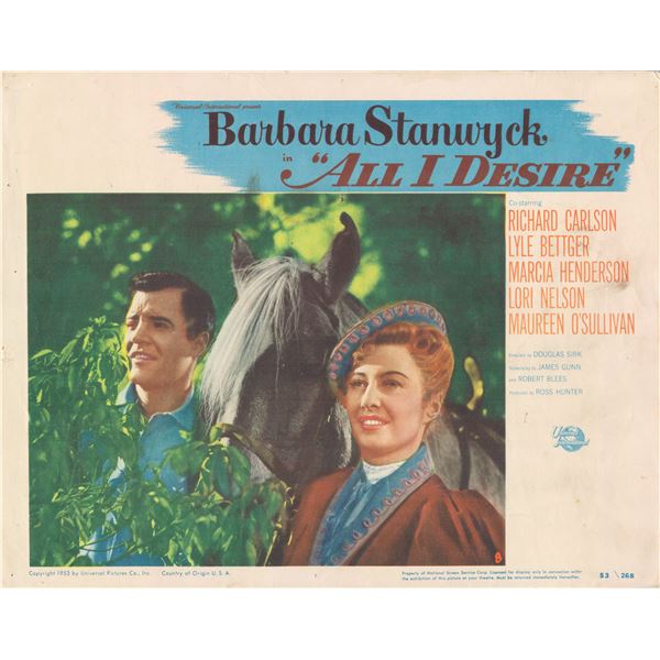 All I Desire 1953 original vintage lobby card