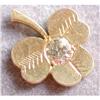 Image 1 : Gold & Diamond Shamrock Earrings  #2007179