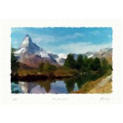 "Mountain lake" Author's lithograph by Livitin #2007326