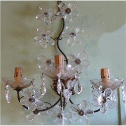 Pair of French Crystal Sconces Wall Lights #2007715