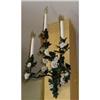 Image 1 : Pair of Paint Decorated Tole Sconces #2007726