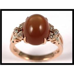 Graceful 18K Rose Gold Ring with Orange Color #2007842