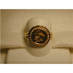 Rare Estate 14K YG Gold Oriental Coin Ring #2007919