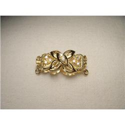 14K YG Diamond 3-Strand Floral Filigree Clasp #2007931