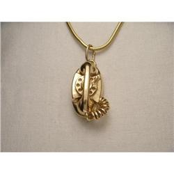 Estate 14K YG Gold Telephone Charm Pendant #2007940