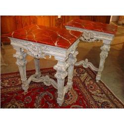 Pair of Painted Italian Tables with Faux Marble#2008150