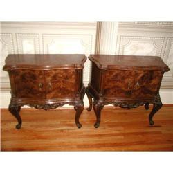 Pair Burl Tables Magnificent Italian Hand Made #2019177