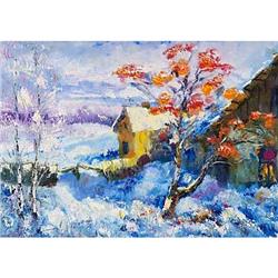 "Mountain ash near stream"Russian impressionism#2019274