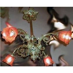 Victorian Chandeliers with Carnival Glass #2019318