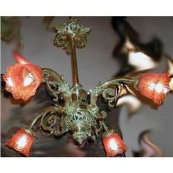 Victorian Chandeliers with Carnival Glass #2019318