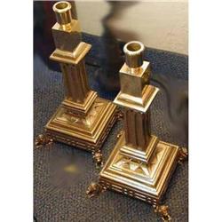 Brass Candlesticks with Lions #2019337