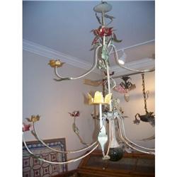 Pair French  Belle Epoch  Iron Chandeliers #2019351