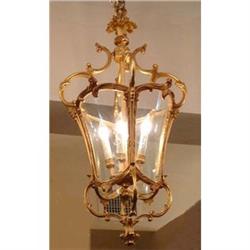 Antique Bronze Lantern Chandelier Fixture #2019495