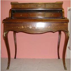 Antique Inlaid Rosewood Cylinder Desk #2019501